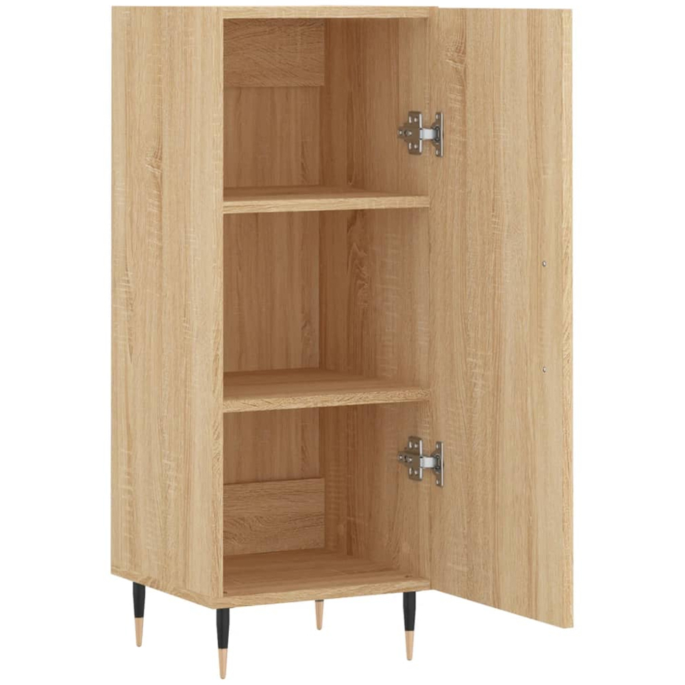 vidaXL Single Door 3 Shelf Sonoma Oak Sideboard with Metal Legs Image 5