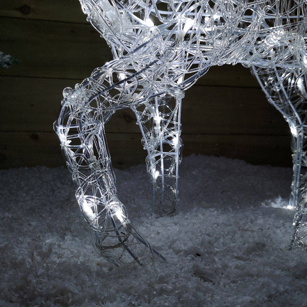 Samuel Alexander Cool White LED Soft Acrylic Reindeer Christmas Decoration 94cm Image 5