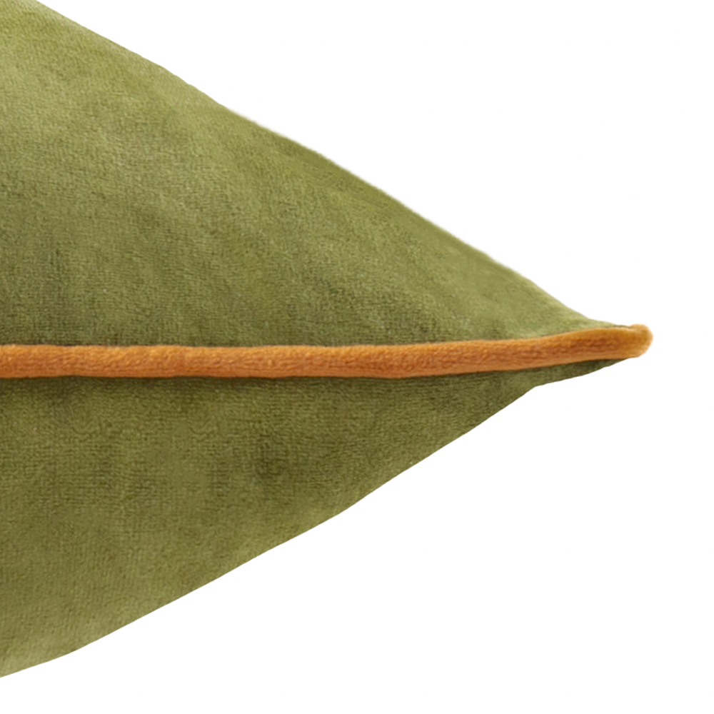 Furn Meridian Olive and Ginger Velvet Cushion 55 x 55cm Image 4