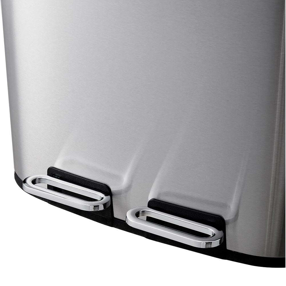 Living and Home Stainless Steel Step On Trash Bin with Dual Pedals 20L Image 6