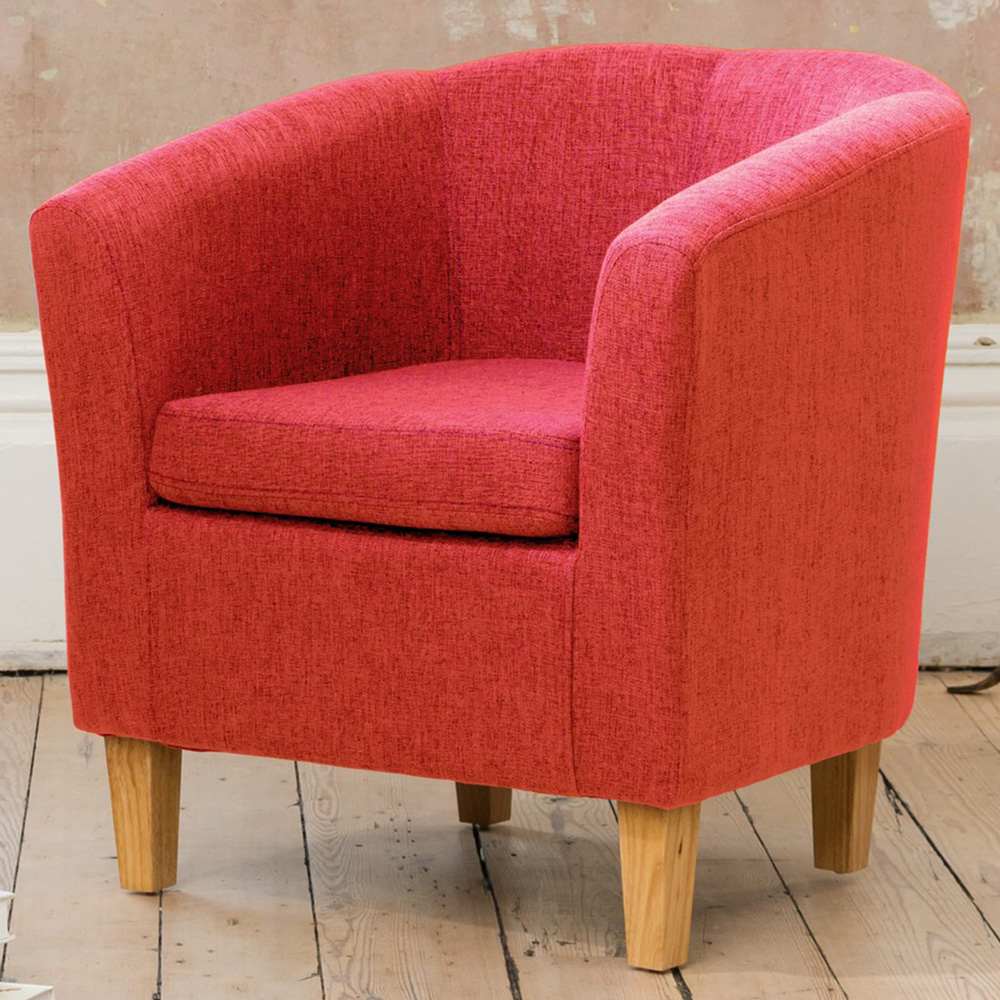 Artemis Home Alderwood Red Hessian Tub Chair Image 1