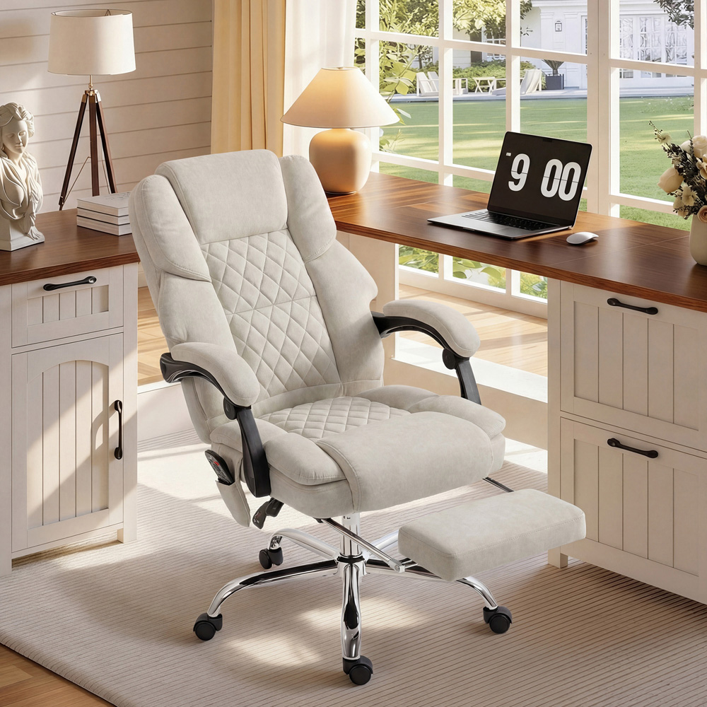 Portland Cream Massage and Heat Reclining Office Chair Image 2