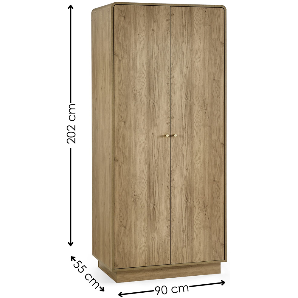Julian Bowen Ingrid 2 Door Oak Wardrobe Image 9