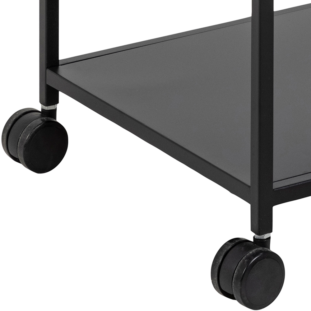 Florence Newcastle 4 Shelf Matt Black Serving Trolley Image 7