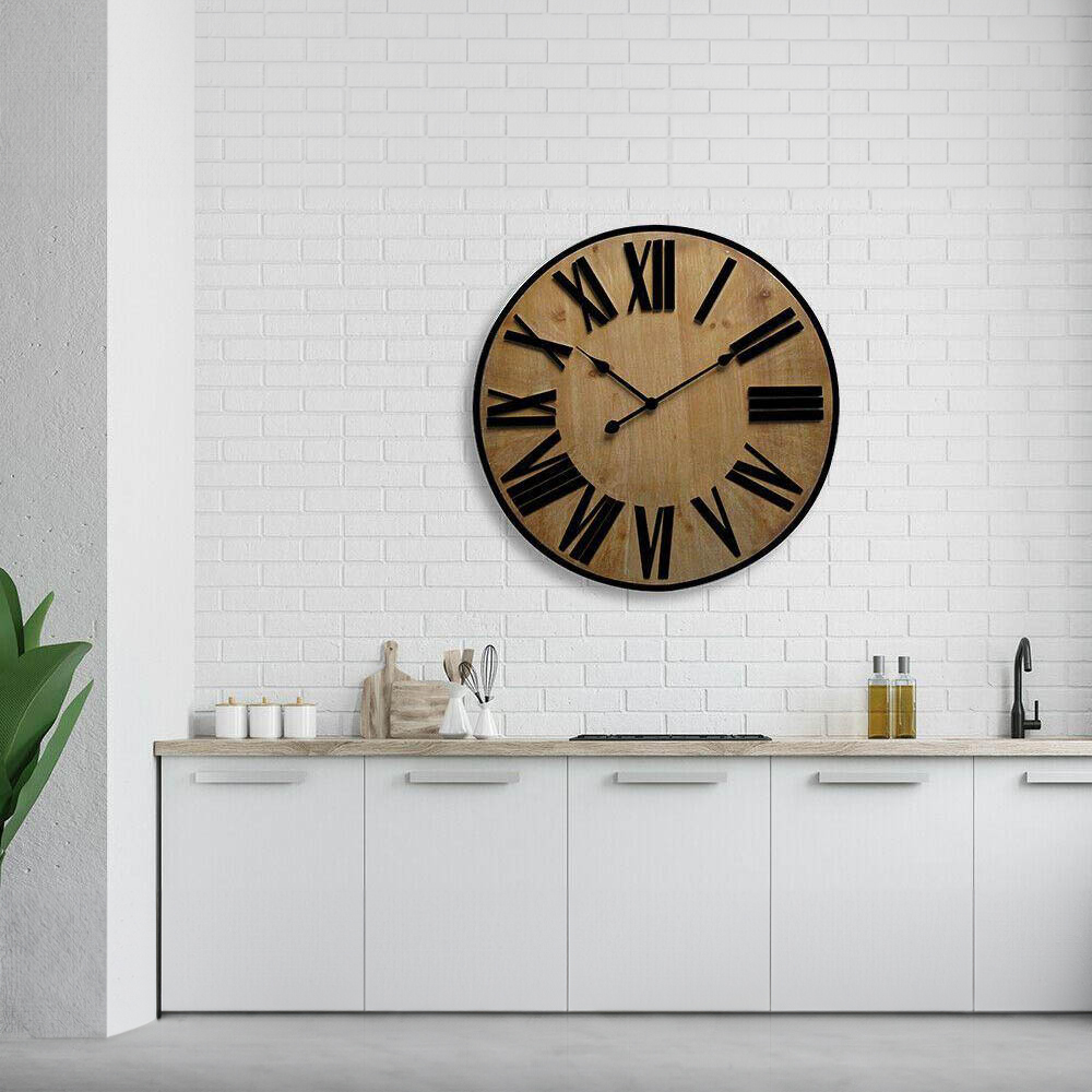 Walplus Timber Wall Clock 70cm Image 2