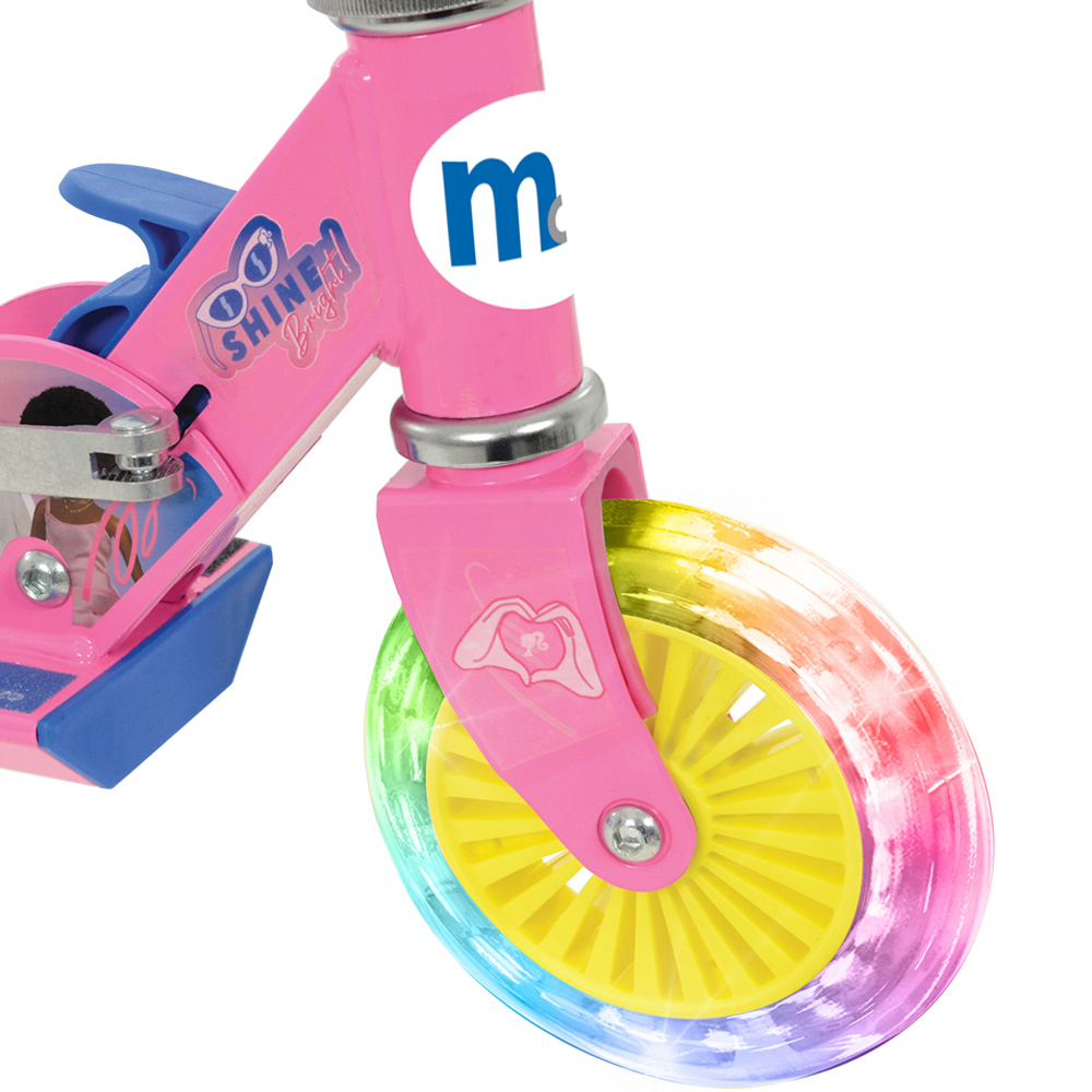 Barbie Foldable Height Adjustable Kids Inline Scooter with Light Up Wheels Image 5
