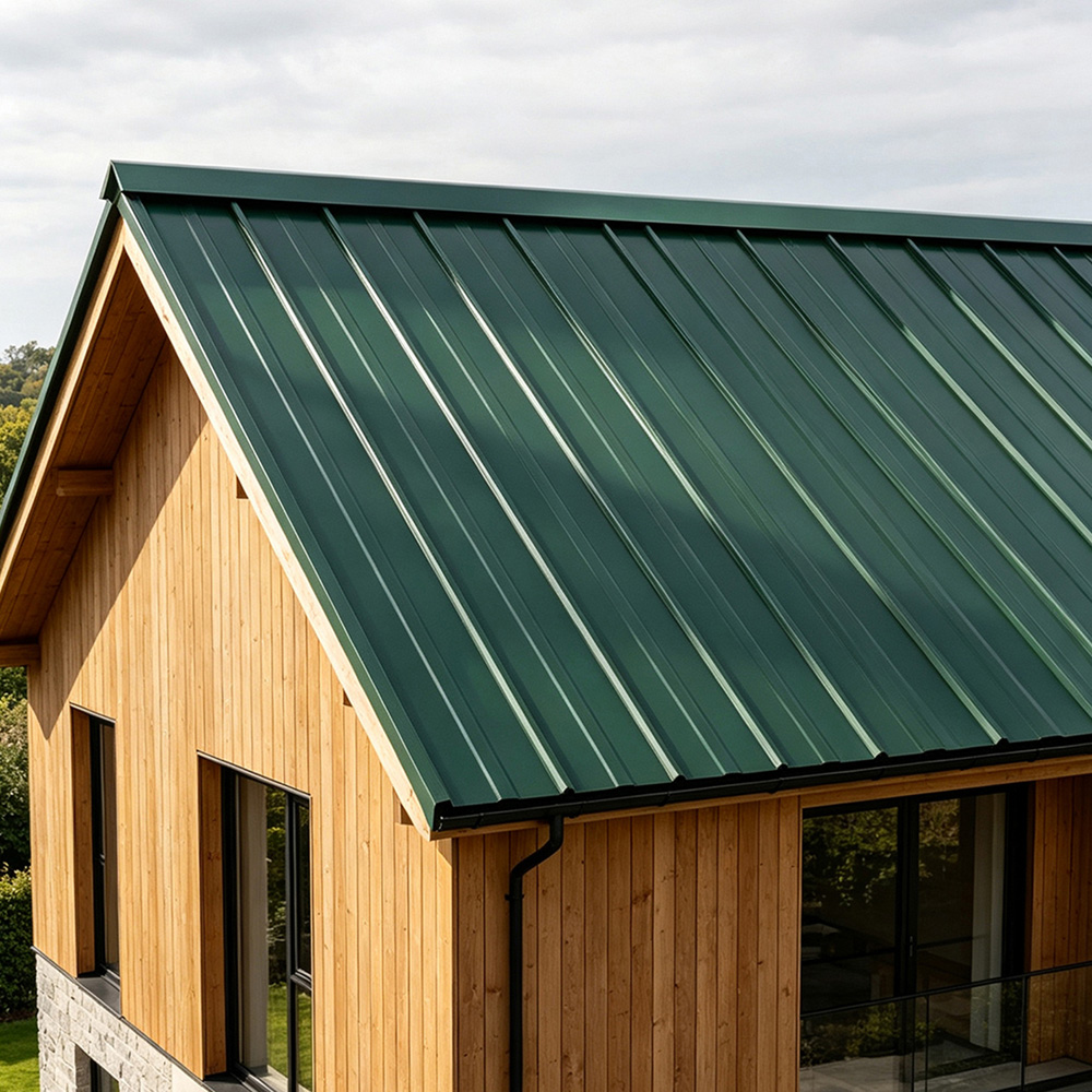 Living and Home 120 x 57cm Dark Green Galvanised Steel Roofing Sheet 12 Pack Image 2