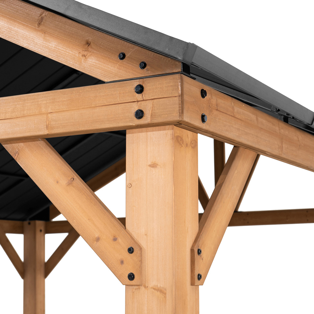 Sunjoy Todi 3.35 x 3.99m Anthracite Cedar Wood Gazebo Image 4