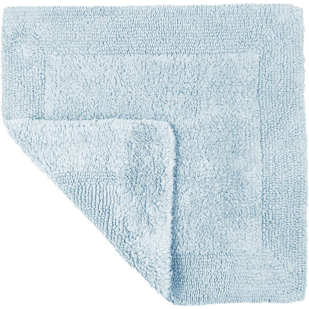 Allure Bath Fashions Elegance Baby Blue Reversible Square Bath Mat 55 x 55cm Image 3