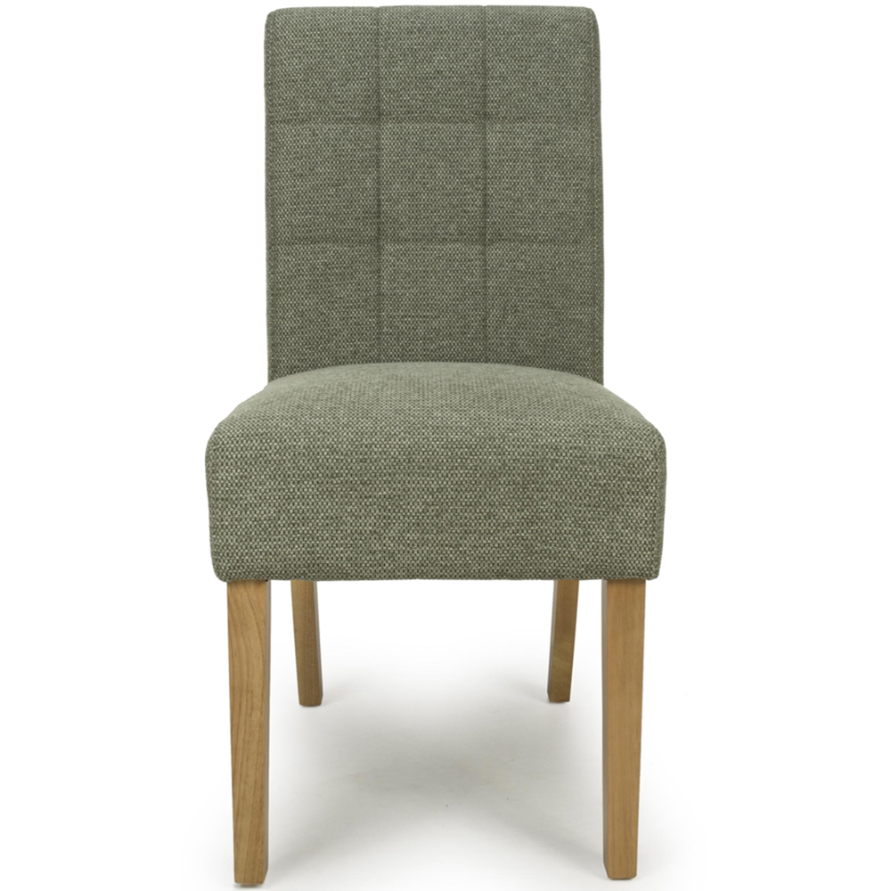Portland Harlow Olive Weave White Legs Waffle Back Dining Chair Image 4