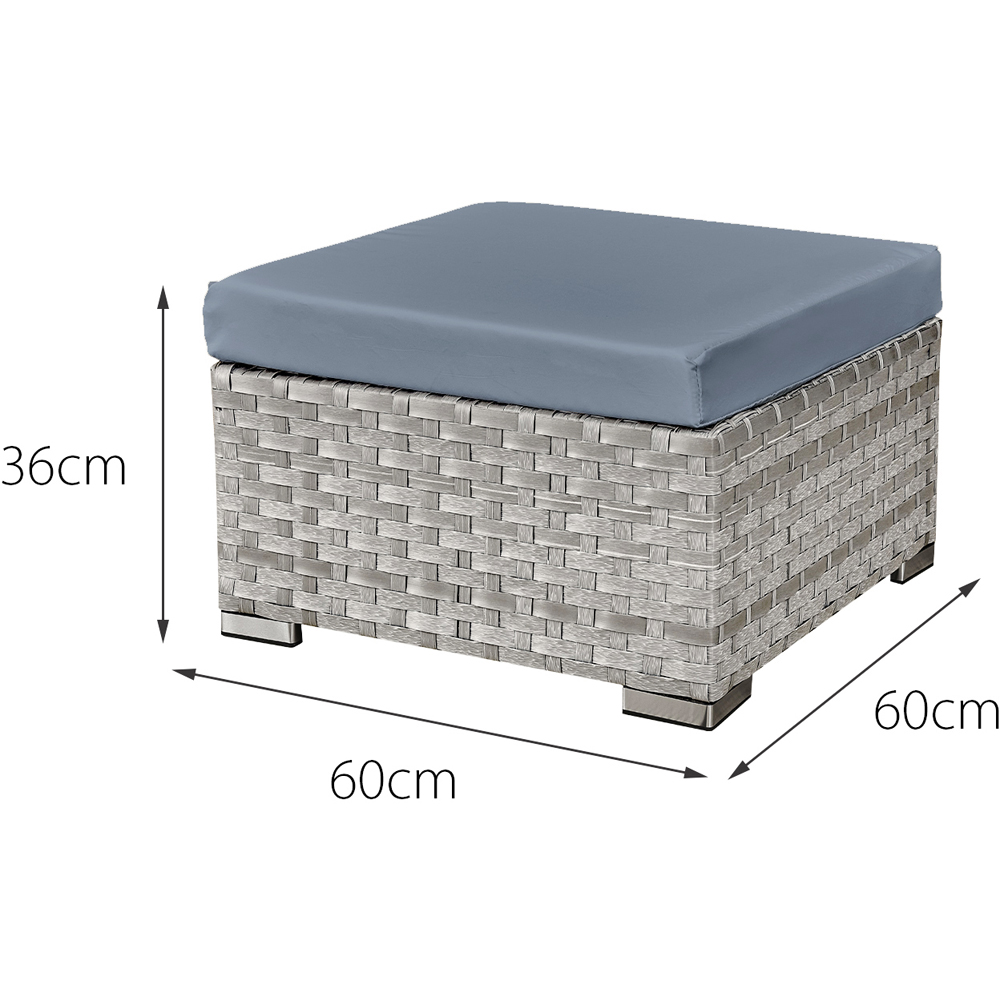 Oseasons Trinidad Deluxe 8 Seater Dove Grey Rattan Sofa Set with Grey Cushions Image 6