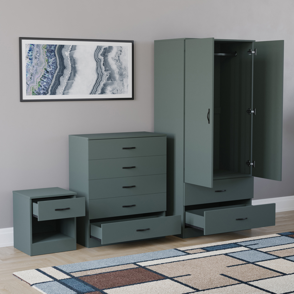 VIDA DESIGNS Riano Green 3 Piece Bedroom Furniture Set Image 4