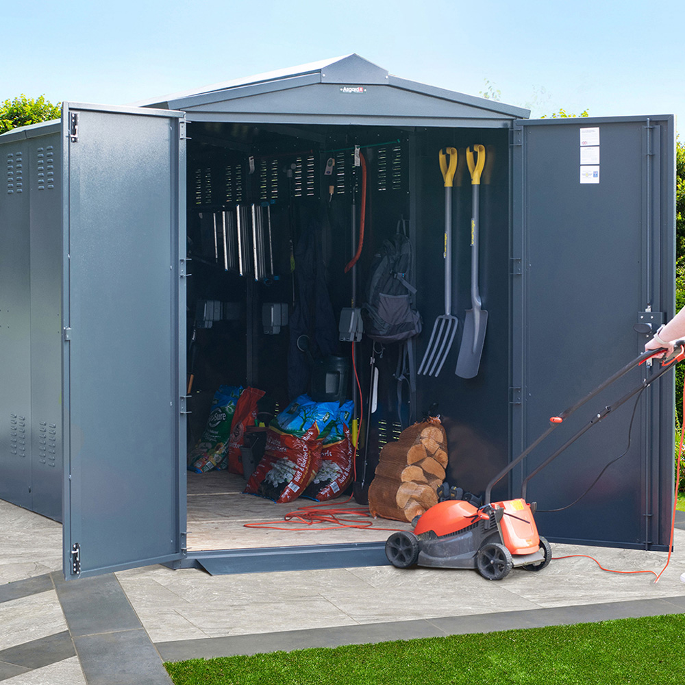 Asgard Centurion 5 x 18ft Double Door Cream High Security Apex Garden Shed Image 2
