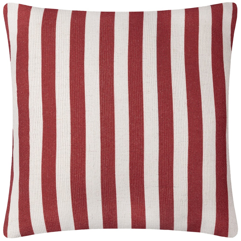 furn. Deck Stripe White and Red Woven Polyester Filled Outdoor Cushion 59 x 59cm Image 3