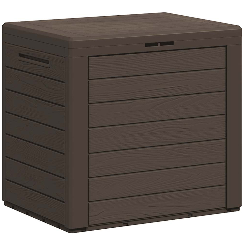 vidaXL 140L Brown Polypropylene Garden Storage Box Image 1
