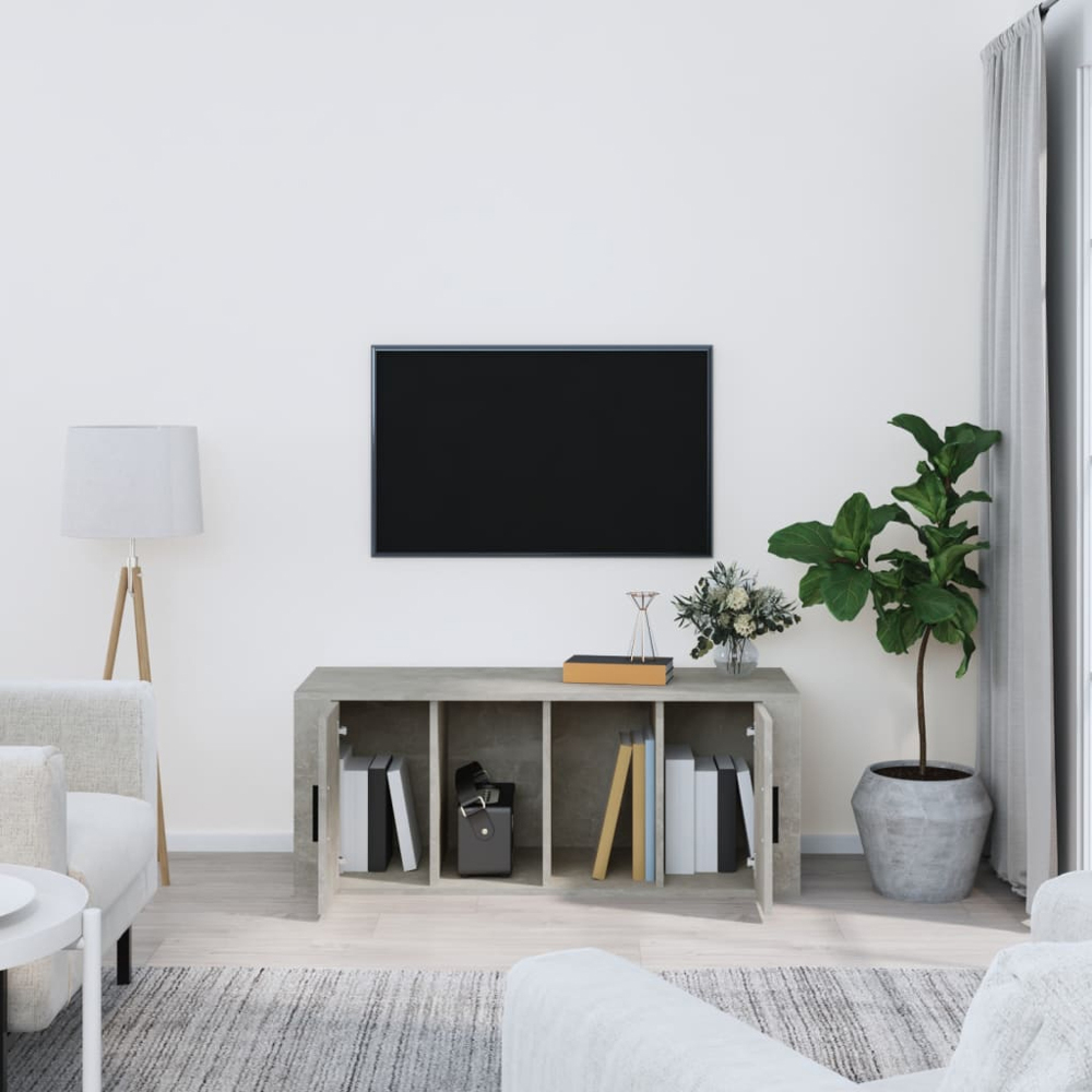 vidaXL 2 Door 2 Shelf Concrete Grey TV Cabinet Image 8