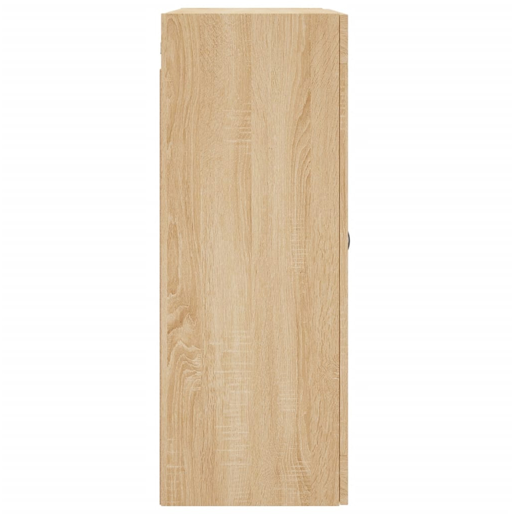 vidaXL 2 Glass Door Brown Sonoma Oak Wall Mounted Cabinet 2 Pack Image 7