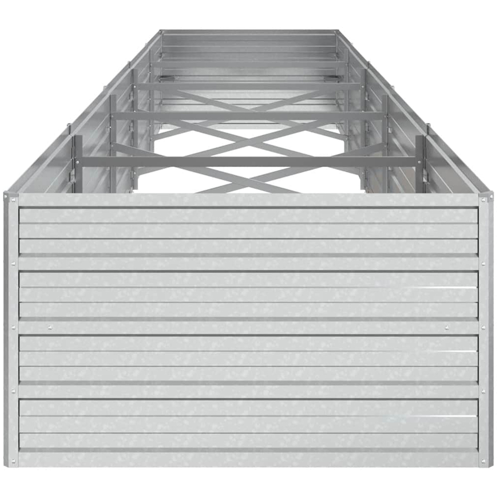 vidaXL Silver Galvanised Steel Raised Garden Bed 400 x 80 x 45cm Image 4