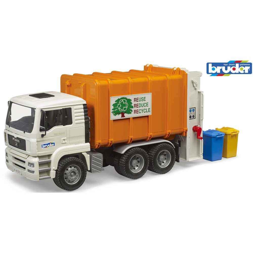 Bruder Kids MAN TGA Rear Loading Garbage Truck Playset Model Image 7