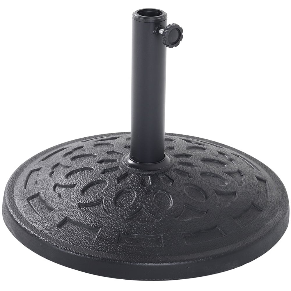 Living and Home Beige Solar LED Crank and Tilt Parasol with Resin Floral Base 3m Image 5