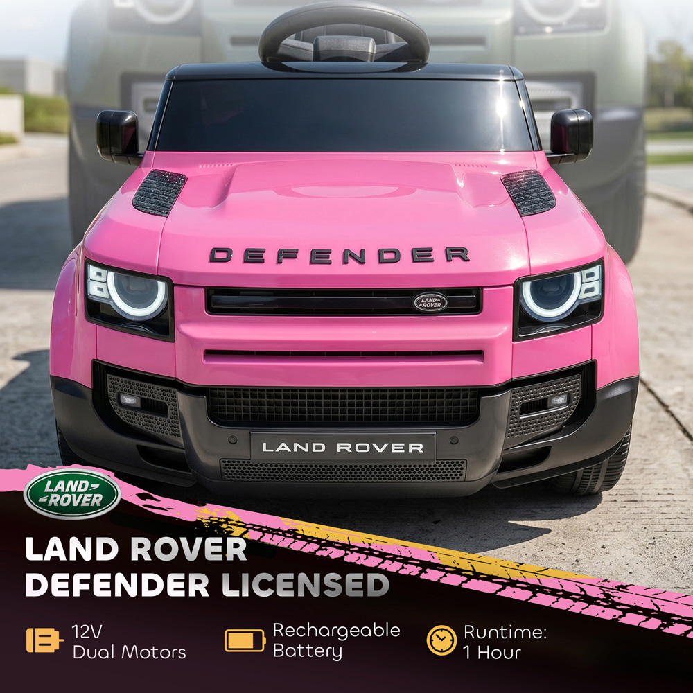 AIYAPLAY Kids Pink Licensed Land Rover Defender Ride-On Electric Car with Remote Control 12V Image 5