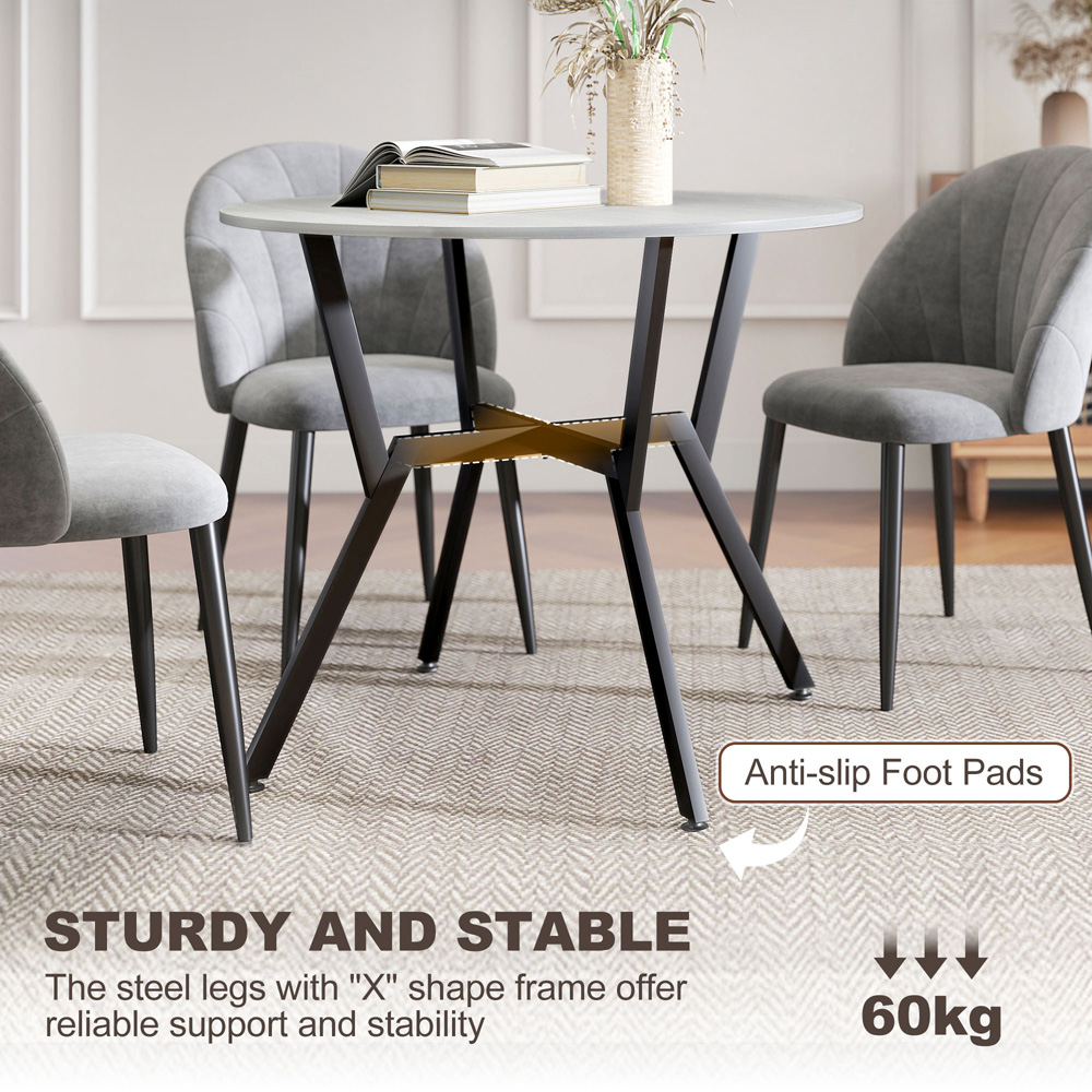 Portland 2 Seater Grey Wood Effect Small Dining Table Image 5