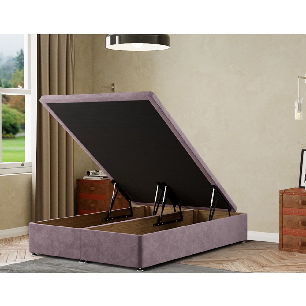 Portland Simple King Size Blush Plush Ottoman Divan Base Image 2