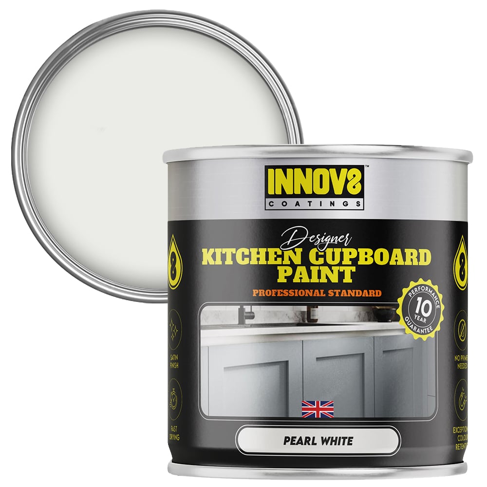 Innov8 Coatings Designer Kitchen Cupboard Paint 750ml Pearl White Image 1