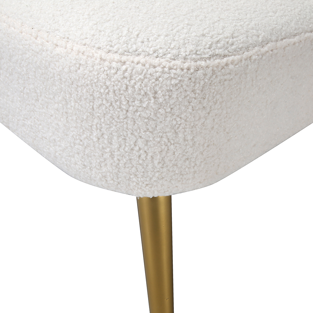 Shaun Cream Boucle Accent Chair with Golden Legs Image 7