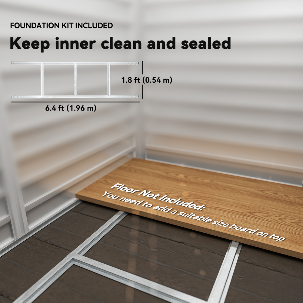 Outsunny 6.8 x 3.7ft Dark Grey Metal Shed with Lock Image 7