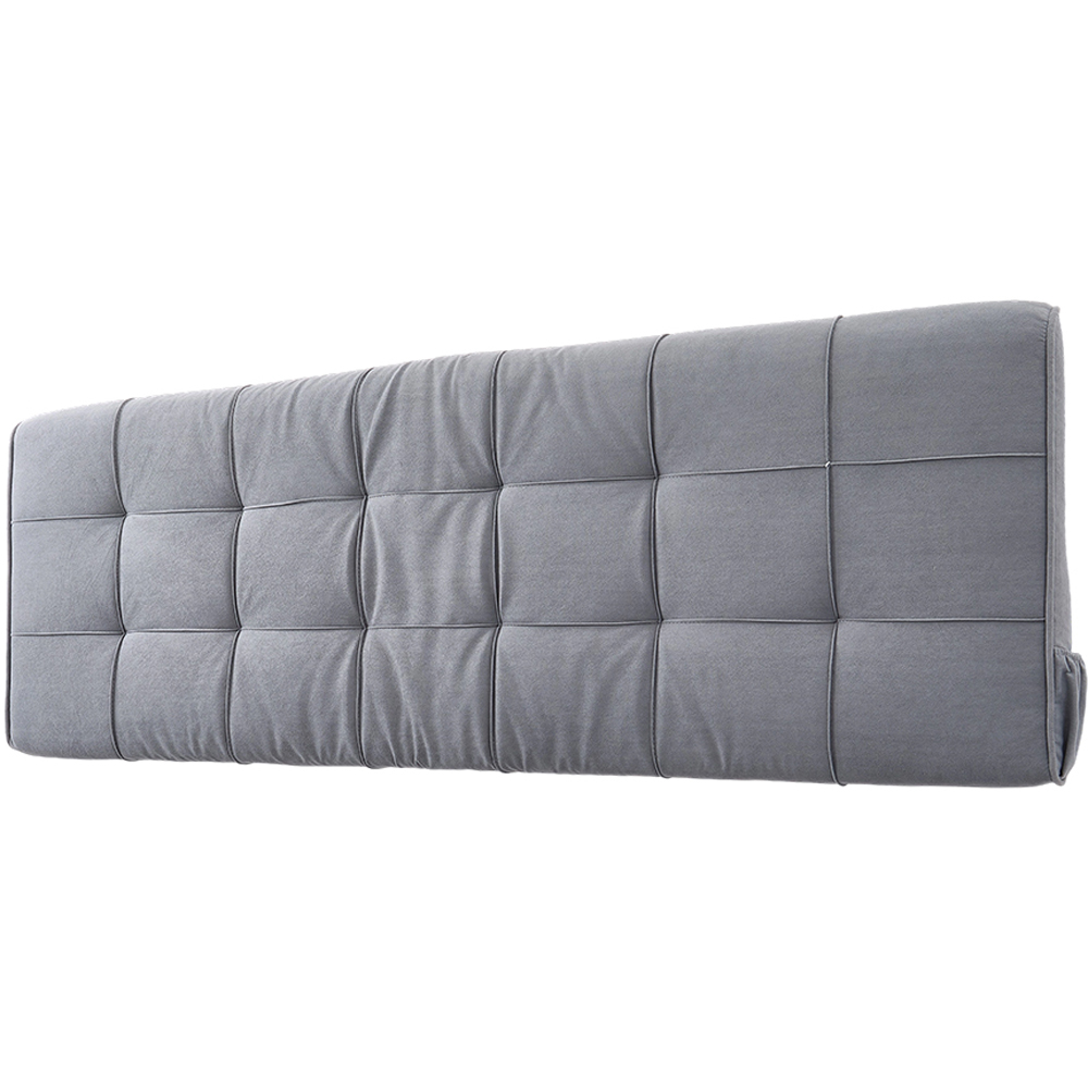 Living and Home Light Grey Quilted Rectangular Headboard Cushion with Side Pocket 60 x 180cm Image 1