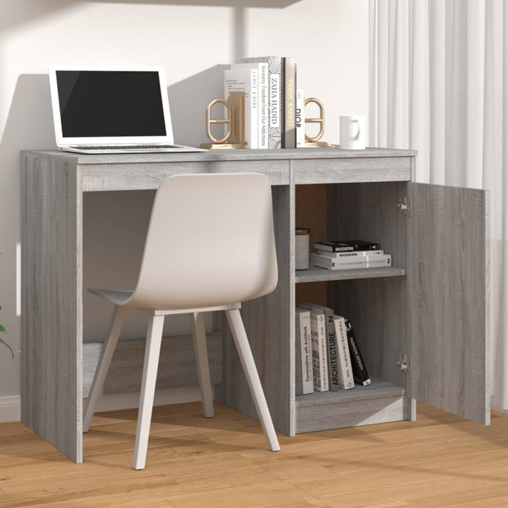 vidaXL Single Door Computer Desk Grey Sonoma Image 1