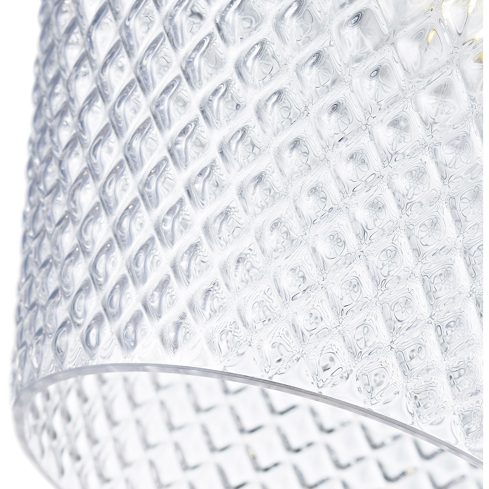 Happy Homewares Clear Glass Compact Diamond Pendant Shade Image 7