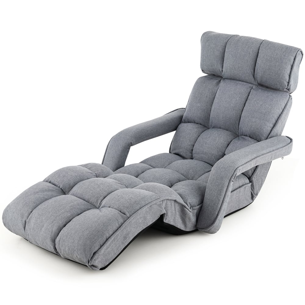 Costway Single Grey Foldable Sofa Bed Image 3