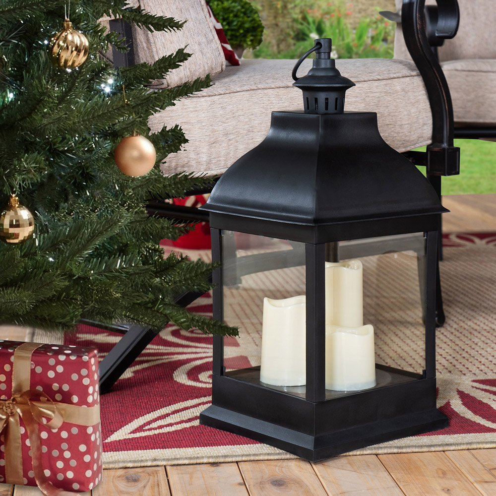 Sunjoy Classic Black Battery Powered Garden Lantern Image 2