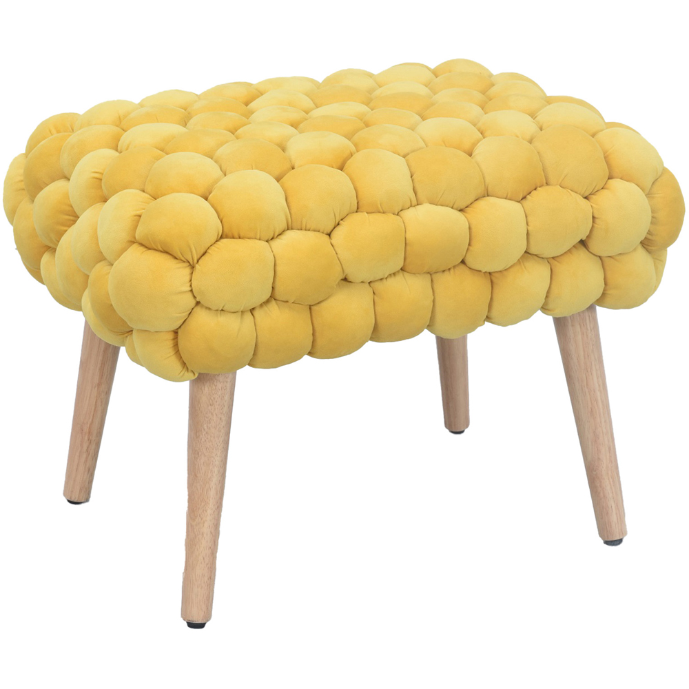 Artemis Home Cushla Yellow Bubbly Velvet Small Footstool Image 2