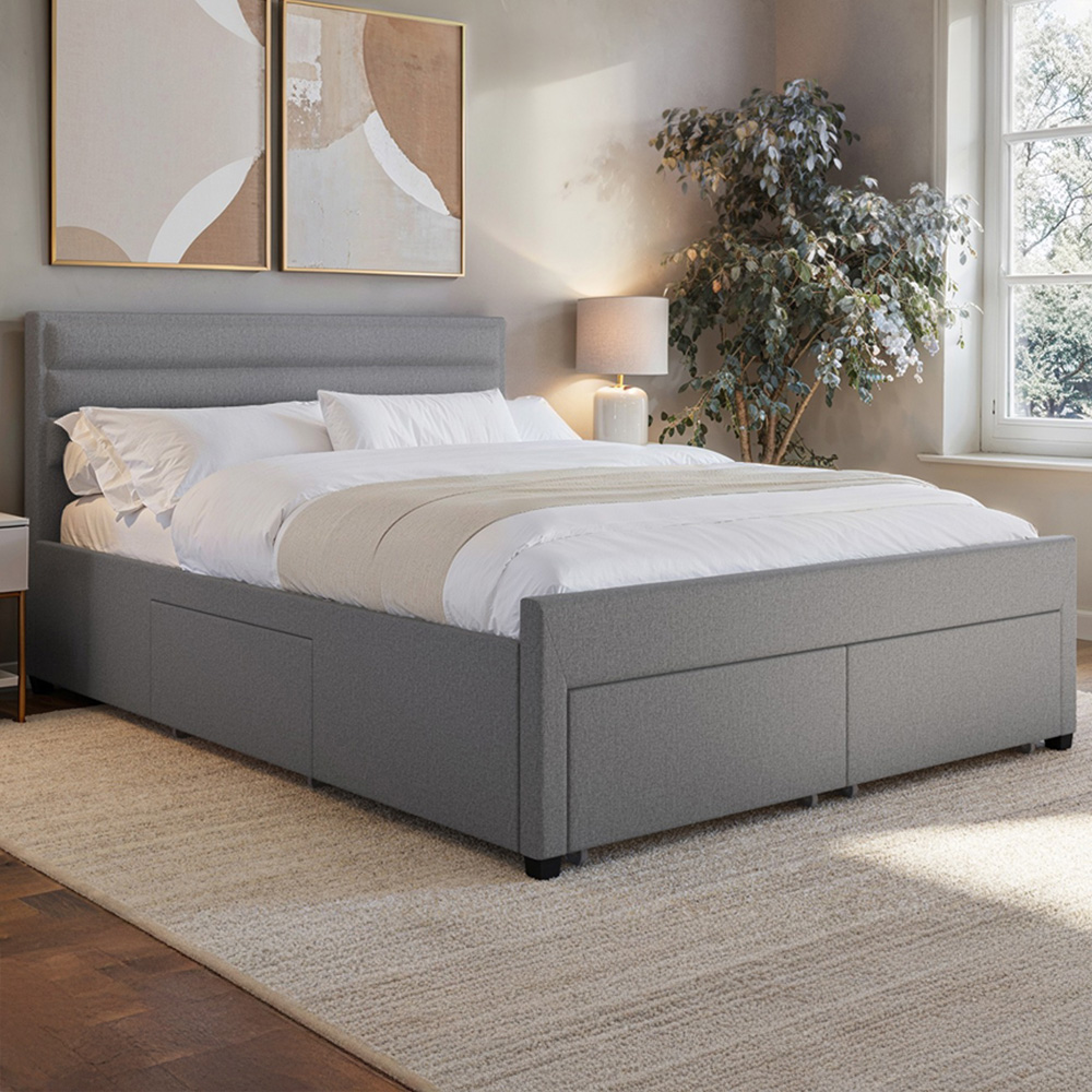 Flair Heybrook King Size Grey 4 Drawer Bed Image 1