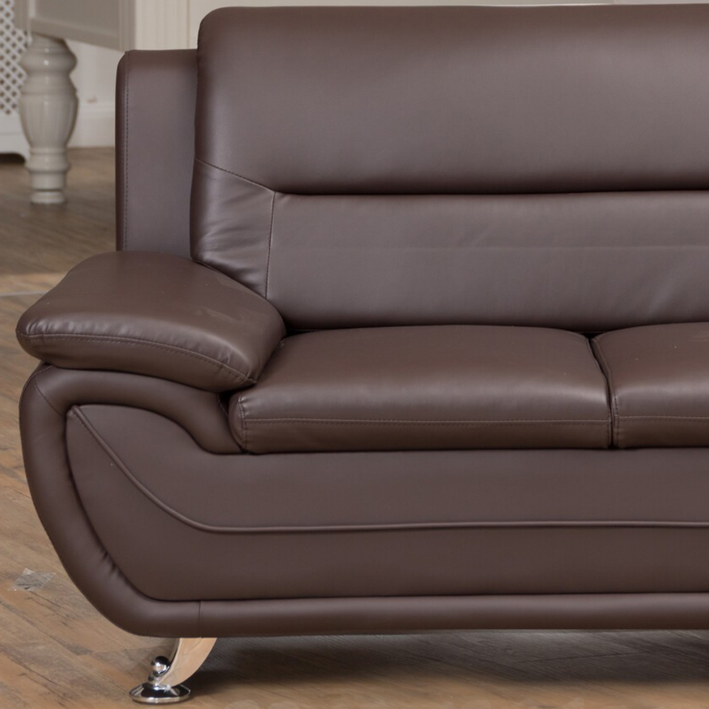 Dexter 2 Seater Brown Leather Sofa Image 2