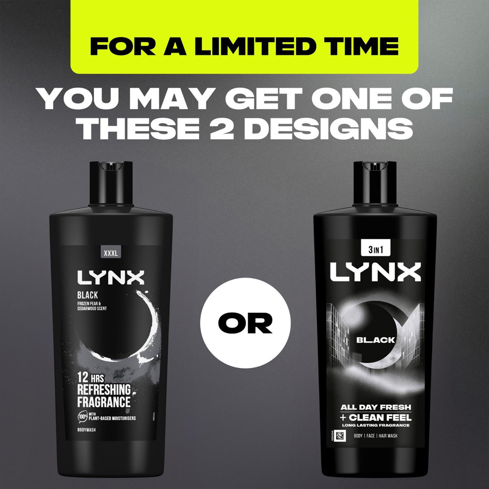 Lynx XXXL Black Frozen Pear and Cedarwood HD Fragrance Shower Gel 700ml 12 Pack Image 3