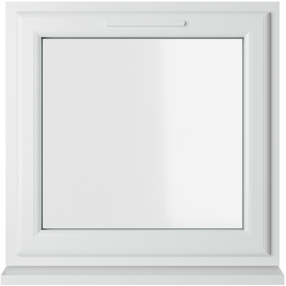 Crystal uPVC Double Glazed Window Top Hung Opener White Clear Glass 610x610mm Image 1