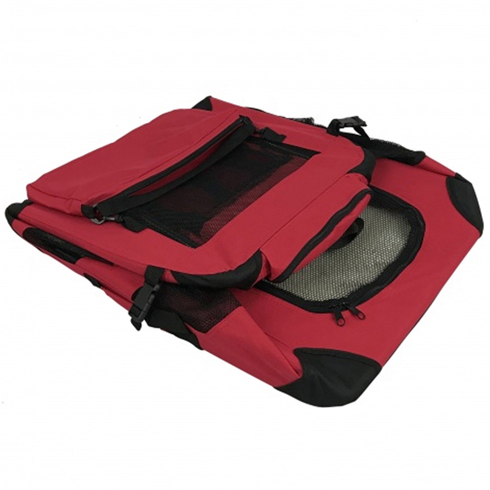 Folding Soft Crate Fabric Pet Carrier - Red - XL Image 5