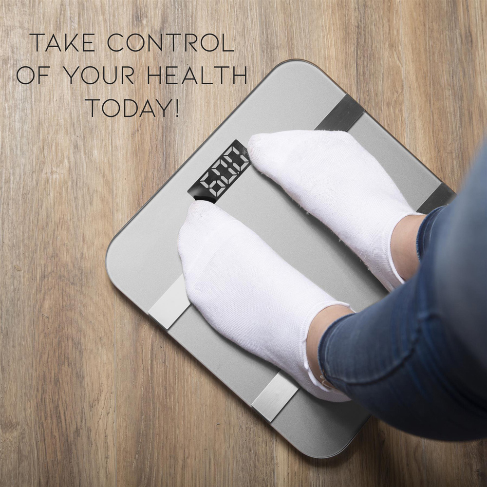 Aquarius 16-in-1 Silver Bluetooth Smart Body Analysis Weighing Scale Image 6