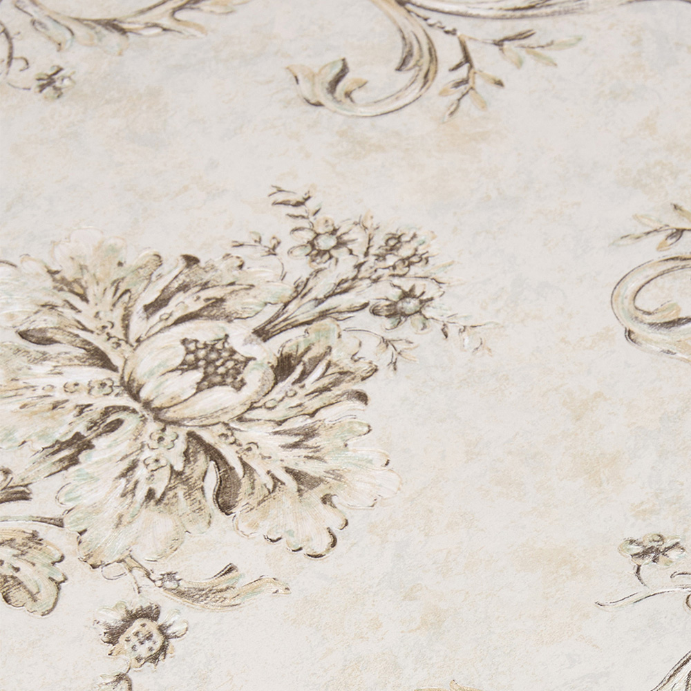 Living and Home Damask Pattern 3D Embossed Light Cream Non-Pasted Non-Woven Vintage Wallpaper Image 6