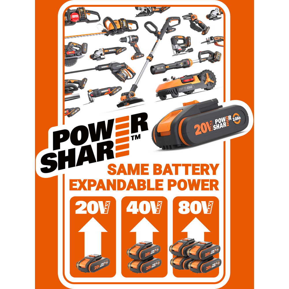 Worx Nitro HydroShot WG633E.9 20V Cordless Brushless Pressure Cleaner 56 Bar Image 8