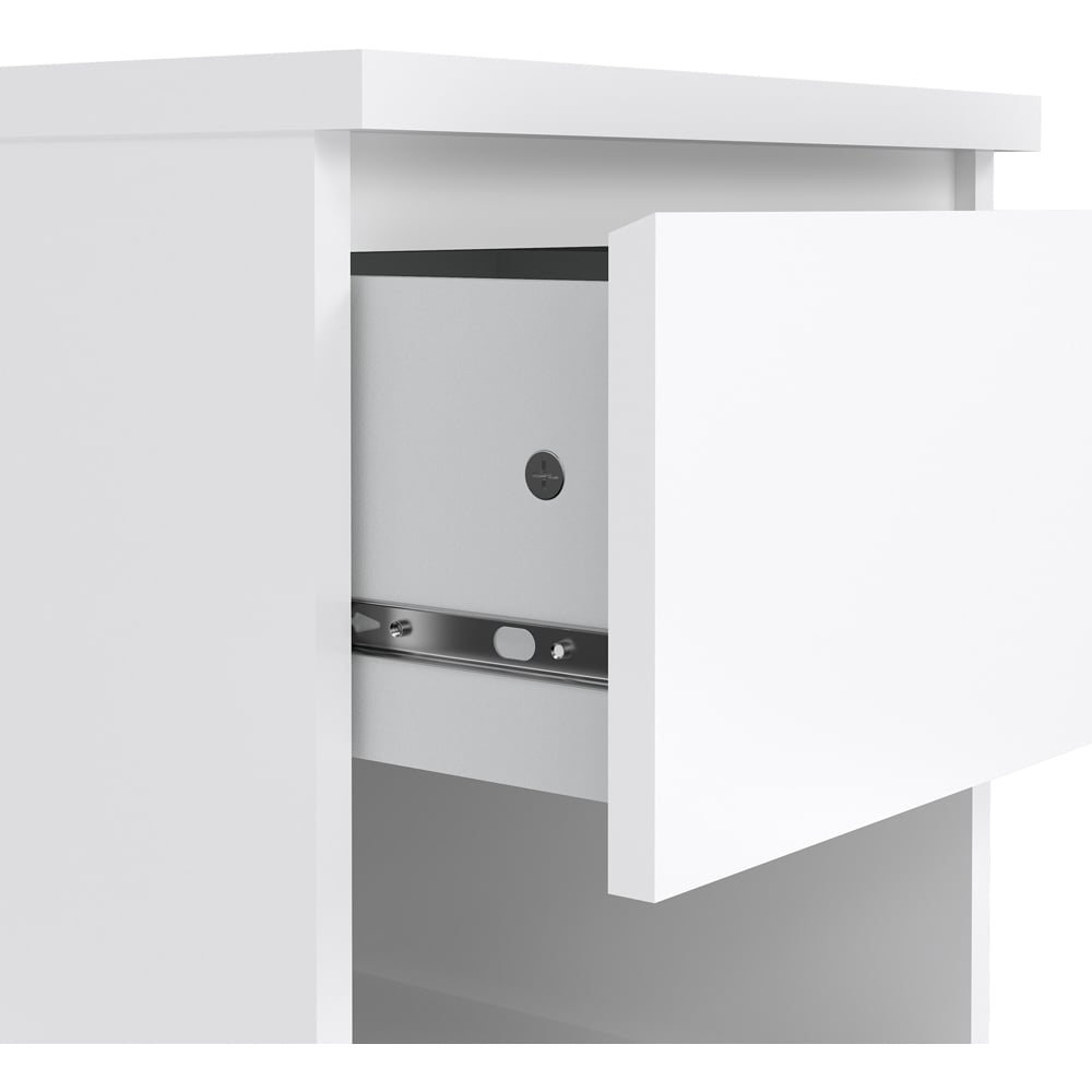 Florence Single Drawer Single Shelf White High Gloss Bedside Table Image 6