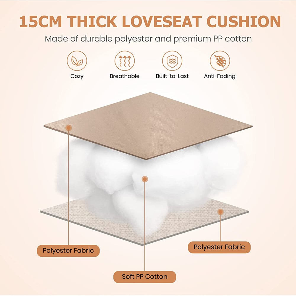 Costway 2 Seater Beige Bench Cushion Image 6