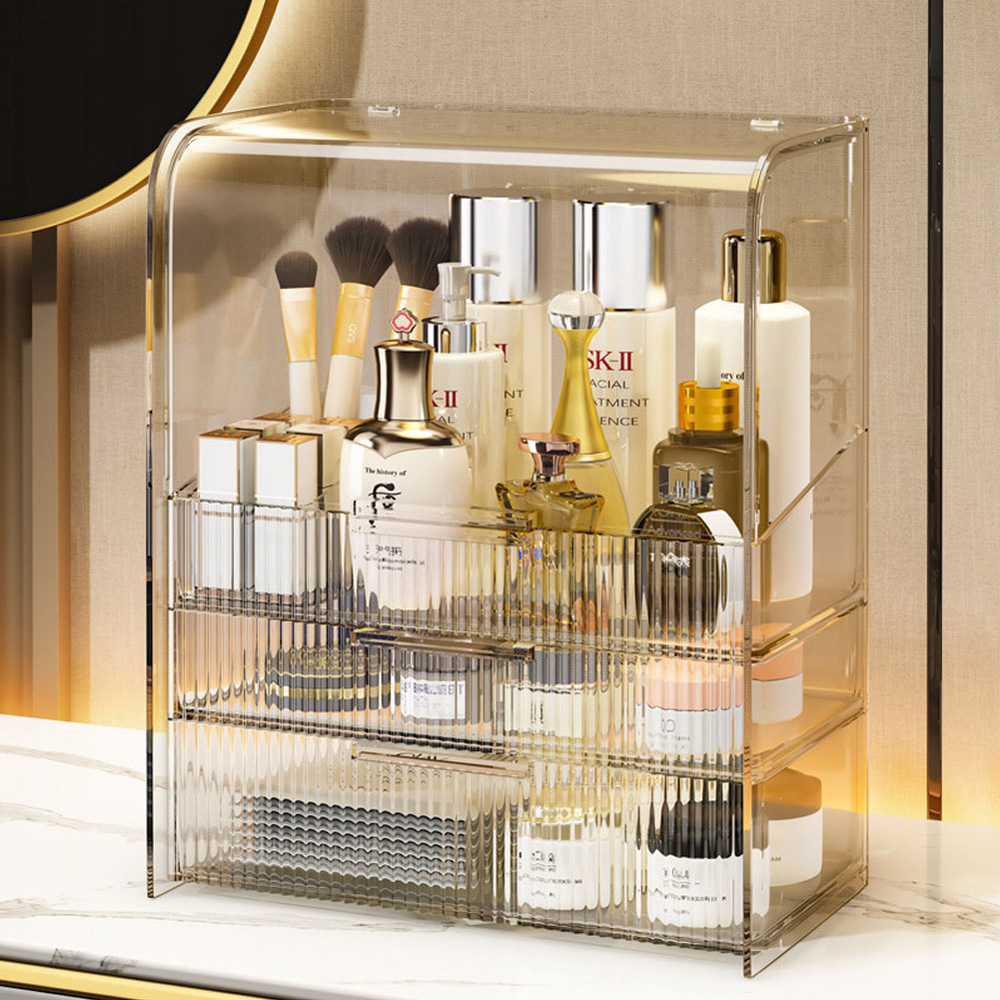 Living and Home 3 Tier Clear Cosmetic Organiser Image 2