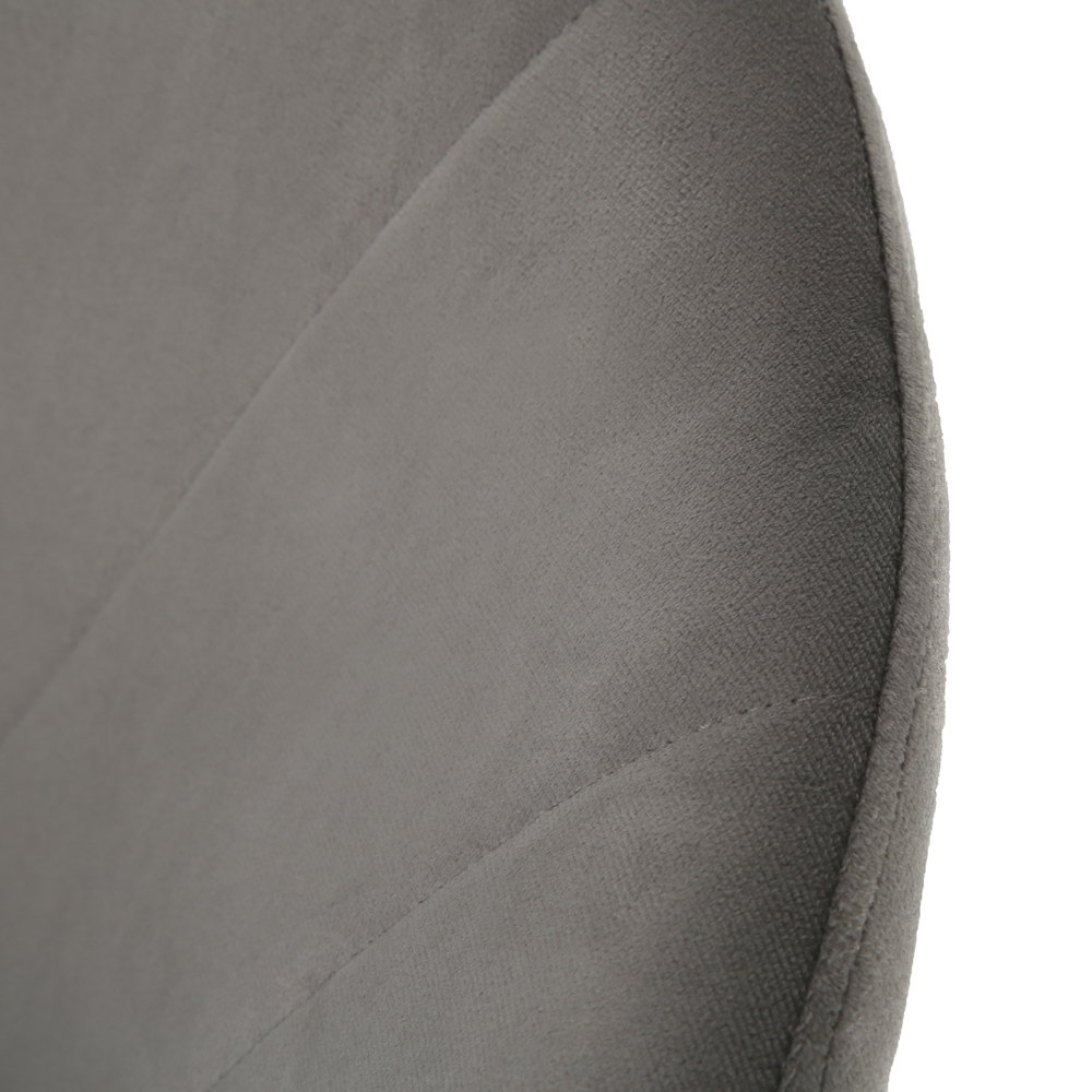 Home Garden Direct Mill Set of 2 Grey Velvet Dining Chairs with Golden Legs Image 5