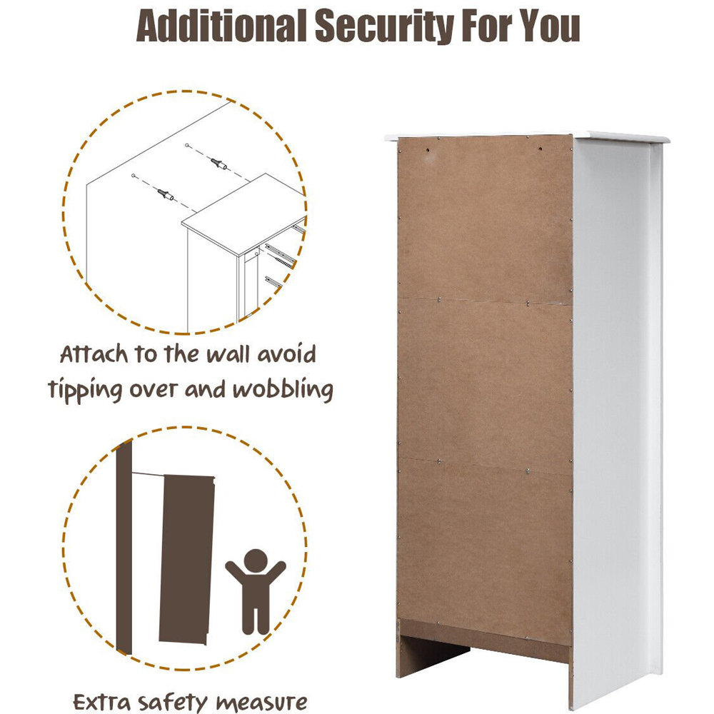 Costway 6 Drawer White Freestanding Cabinet Image 6