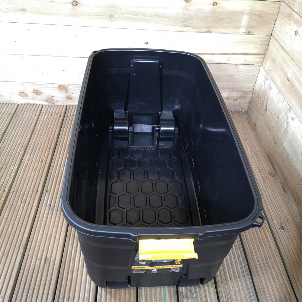 Samuel Alexander 75L Black Heavy Duty Lockable Storage Trunk with Wheels Image 2